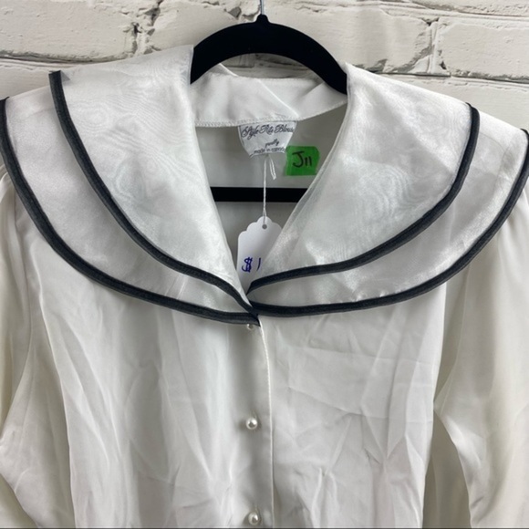 Style Rite Blouse Button Up Oversized Collar - Picture 2 of 8